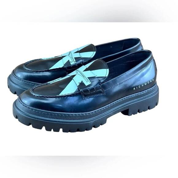 JOHN RICHMOND England flag Penny Loafers  Men - Picture 3 of 8